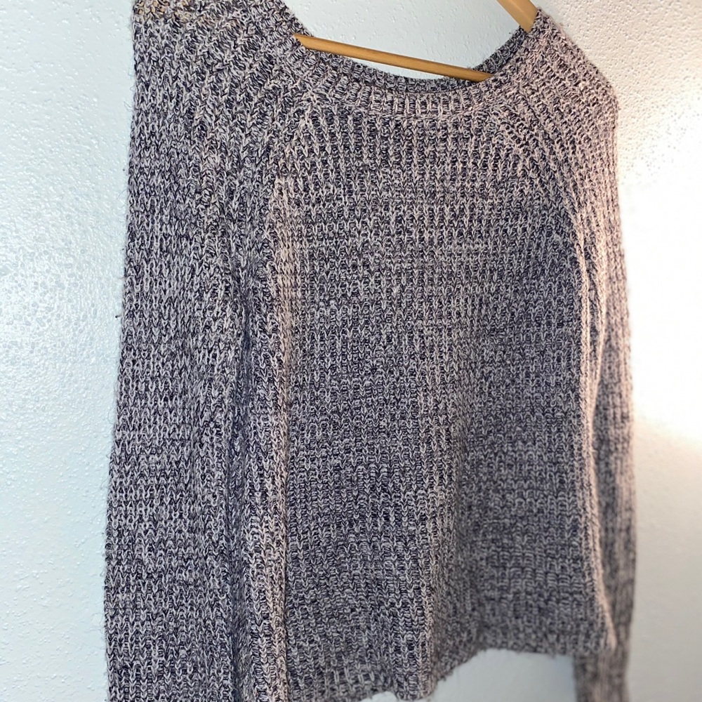 GREY/WHITE SUPER SOFT SWEATER